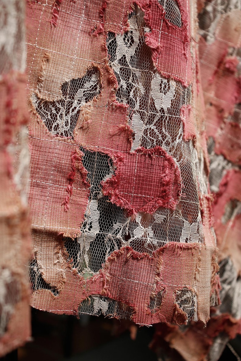 Polyester Fabric Ripped Tattered Jacquard Fabric, Ripped Knit Fabric by the Yard, Soft Knitted ...