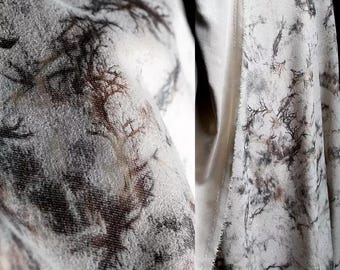 Szara tkanina, elastyczna dzianina, tkanina barwiona metodą tie-dye, tkanina postarzana, tkanina elastyczna w 4 kierunkach - na metry - A290
