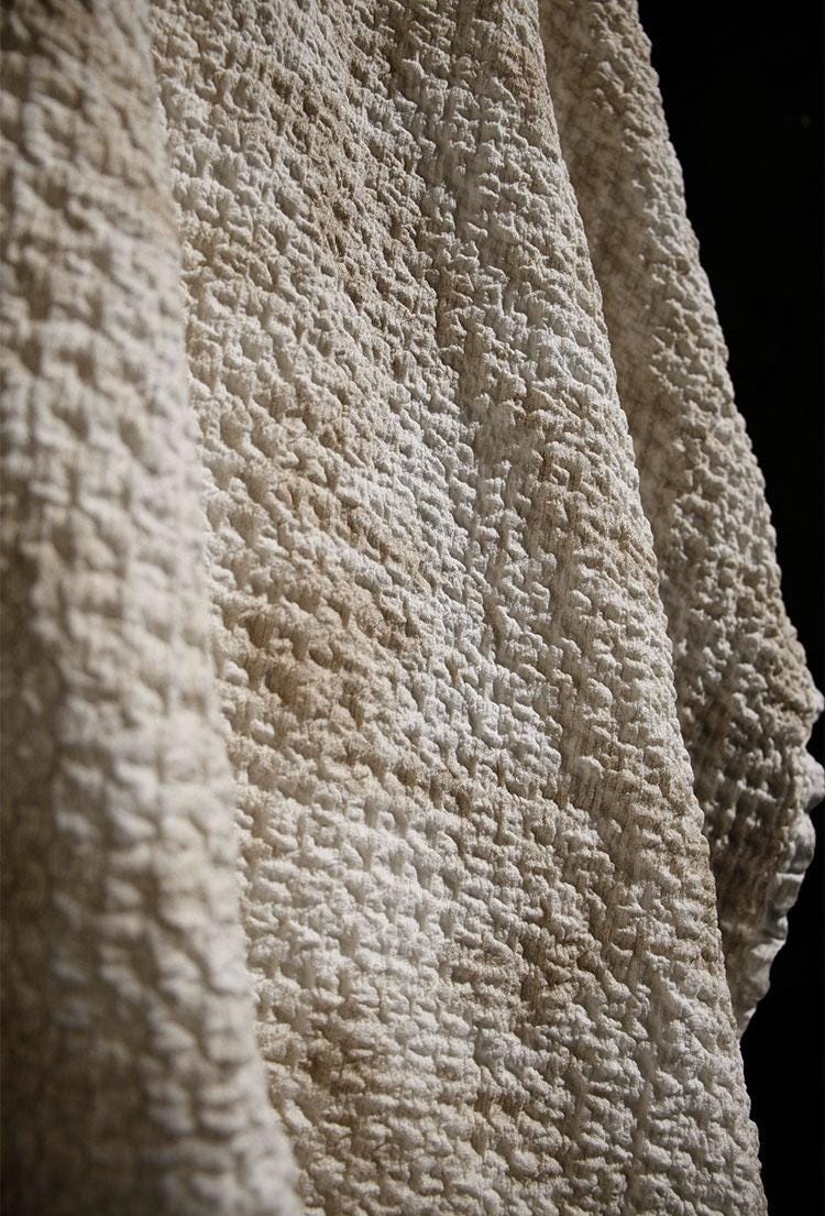 White Jacquard Fabric, 3D Line Texture Fabric, Mysterious Textured ...