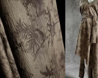 Tela con salpicaduras de tinta marrón, tela desgastada con estampado sutil, tela estilo marrón fundido, tela estampada, tela creativa, por metro, A317