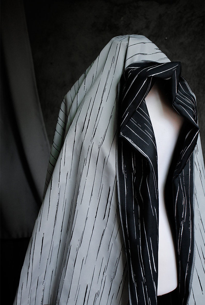 Line Jacquard Fabric Fabric, Grey Black Striped Fabric, Dual-sided ...