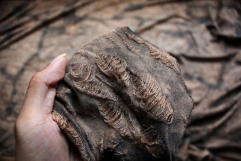 Polyester Fabric Ripped Brown Knitted Fabric, Ripped Knit Fabric by the Yard, Soft Knitted ...