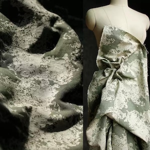Green Jacquard Fabric, Mottled Fabric, Moss Texture Fabric, Apparel Fabric, Green Fabric, Soft Fabric, Glossy Fabric, by The Yard, A292