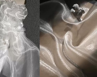 Transparent Fabric, Sparkling Fabric, Shiny Fabric, Tulle Fabric, Pearlized Organza, See-through Fabric, Creative Fabric, By The Meter, A229