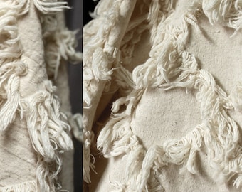 Cotton Ramie Blended Fabric, 3D Fringe Fabric, Raw Embryo color fabric, Shabby Fabric, Creative Fabric, Designer Fabric, by the meter, A16