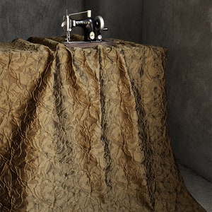 Jacquard fabric, Double-sided fabric, Textured fabric, Brown flower fabric, Three-dimensional fabric, Curtain fabric, Sofa fabric, A6