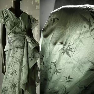 Pleated Fabric, Green Fabric, Structured Fabric, Textured Fabric, Patterned Fabric, Soft Fabric, Polyester Fabric, By The Meter, A351