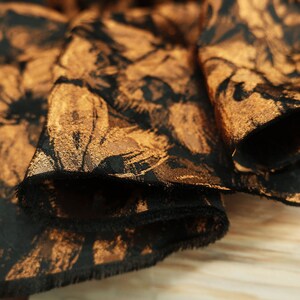 CD 25 Print Dress Black Gold Jacquard fabric