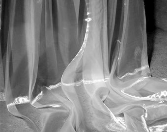 Liquid Water-Glazed yarn fabric, White transparent gauze Fabric, Glossy Fabric, Eco-friendly Fabric, Designer Fabric, by the meter, A18-2