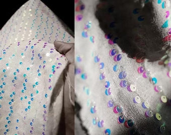 Cotton-Linen Fabric, Sequin Fabric, Beige Fabric, Embroidered Fabric, Creative Fabric, Designer Fabric, Soft Fabric, By The Meter, A343