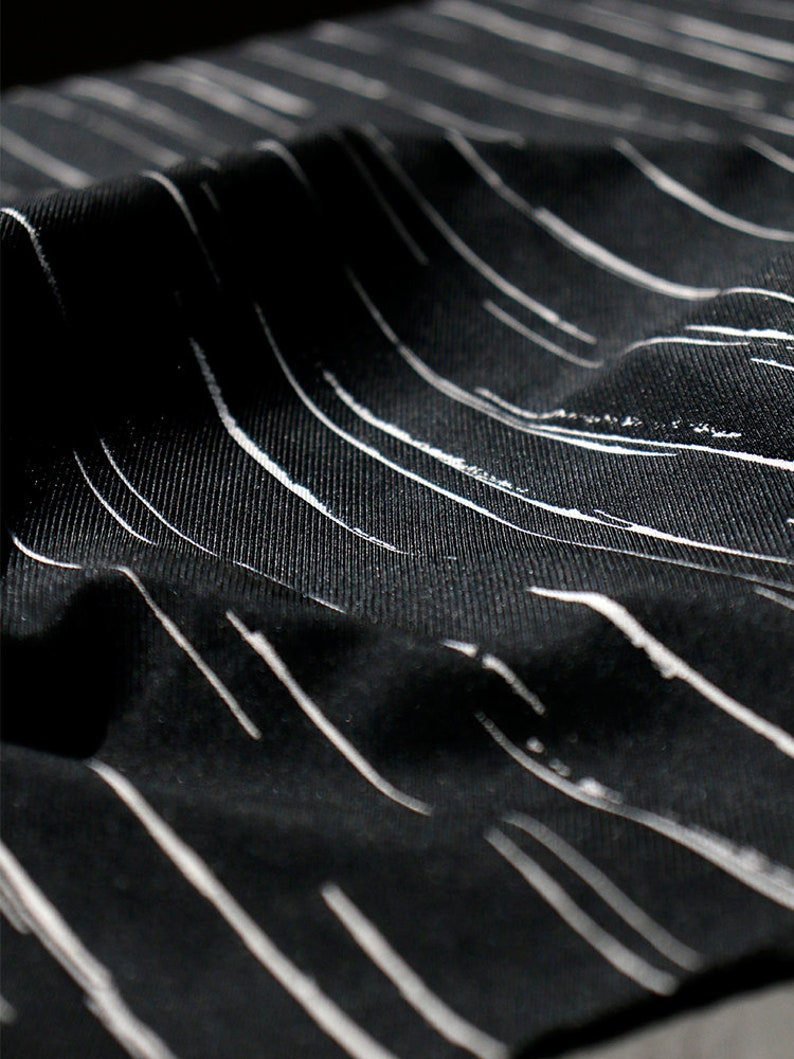 Line Jacquard Fabric Fabric, Grey Black Striped Fabric, Dual-sided ...