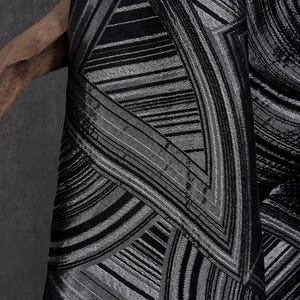 Geometric Pattern Fabric, Black Fabric, Jacquard Fabric, Shiny Thread Blended Fabric, Ethnic fabric, Texture Fabric, Classic Fabric, C43-1