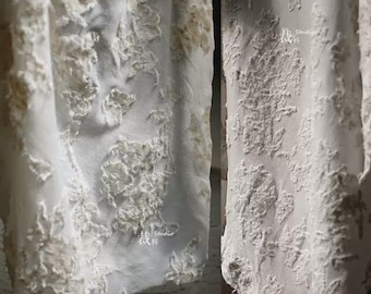 Irregular Jacquard Fabric, Embossed Fabric, Textured Fabric, Stretch Fabric, Thin Fabric  Costume designer wedding dress fabric, A64