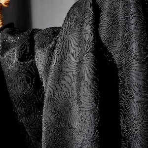 Black Fabric, Jacquard Fabric, Line-textured Fabric, Dimensional Fabric, Embossed Fabric, Textured Fabric, Creative Fabric, By The Meter,C54
