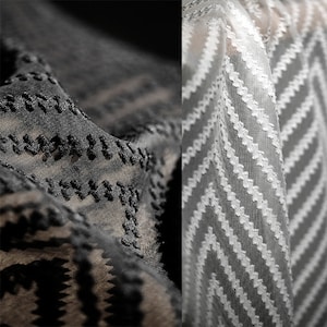 Geometric Jacquard Fabric, See-through Fabric, Black White Mesh Fabric, Dress Fabric, Apparel Fabric, Designer Fabric, By The Meter, A55
