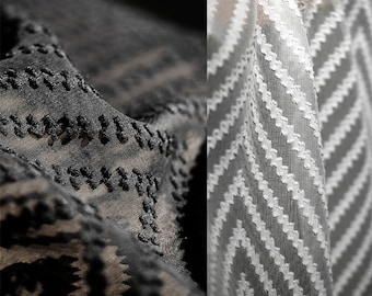Tela Jacquard Geométrica, Tela Transparente, Tela de Malla Blanca y Negra, Tela para Vestidos, Tela para Confección, Tela de Diseño, Por Metro, Tamaño A55