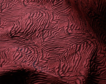Roter Jacquard-Stoff, Luxuriöser Stoff, Dimensionaler Stoff, Struktur-Stoff, Kreativer Stoff, Geprägter Stoff, Designer-Stoff, Meterware, A174
