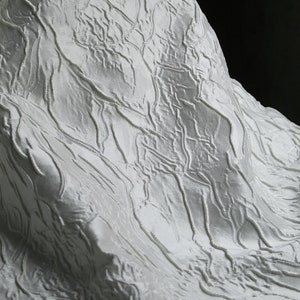 Irregularly Cracked Fabric, Double sided Jacquard Fabric, Black White Fabric, Haute Couture Fabric, Designer Fabric, By the meter, A91-2