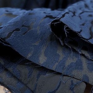 Jacquard Fabric, Blue Fabric, Gilt Texture Fabric, Embossed Fabric, Glossy Fabric, Polyester Fabric, Designer Fabric, By The Yard, C35-2