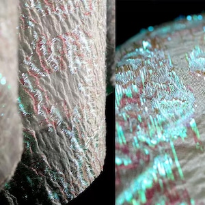 Laser Fabric, Iridescent Fabric, White Cracked Fabric, Pleated Fabric, Jacquard Fabric, Textured Fabric, Stiff Gauze Fabric, By Meter, A157
