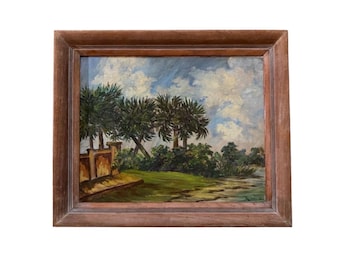 Mid Century Original California Coastal Landscape Impressionist Painting By Henry Leopold Richter Framed Signed 1943