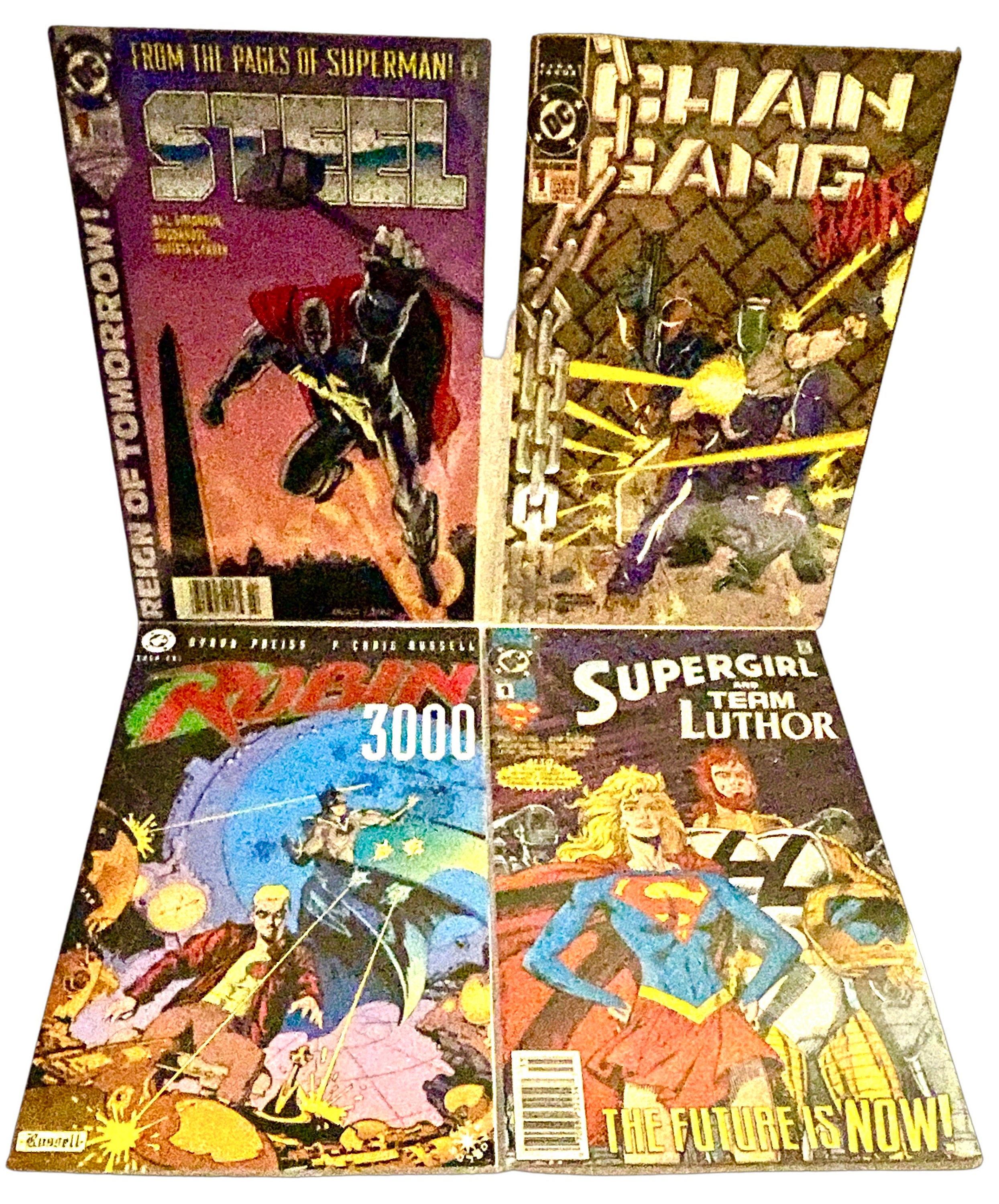 DC Comics Issue #1 Lot 4 Books, 1990's Robin 3000, Chain Gang War