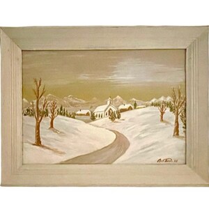 Beautiful Vintage Church And Farmhouse Original Painting Framed And Signed 1988