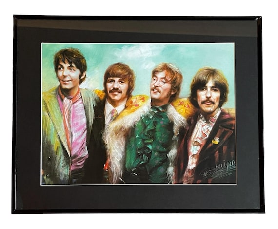 Vintage Beatles Art Print Nan Haiyan Framed - Etsy