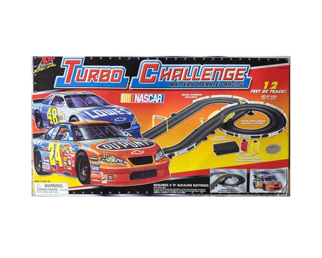 Vintage NIB Life-like Racing Turbo Challenge NASCAR Slot Car Set #9441 ...