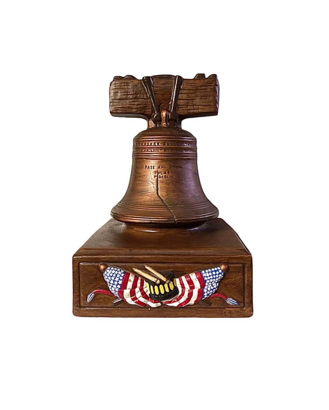 Vintage Ceramic Liberty Bell Hand Painted One of A Kind Atlantic Mold