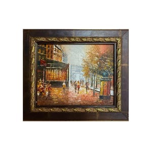 Vintage Original Impressionist Painting Paris, France By Caroline Burnett Framed Signed Mid Century