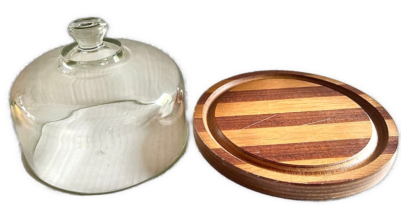 Vintage Glass Dome Cheeseboard Teak By Good Wood