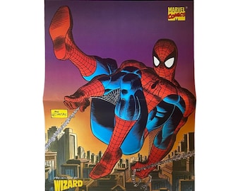 Vintage Spider-Man Poster Wizard Comics Magazine Sam Romita 1996 X-Men