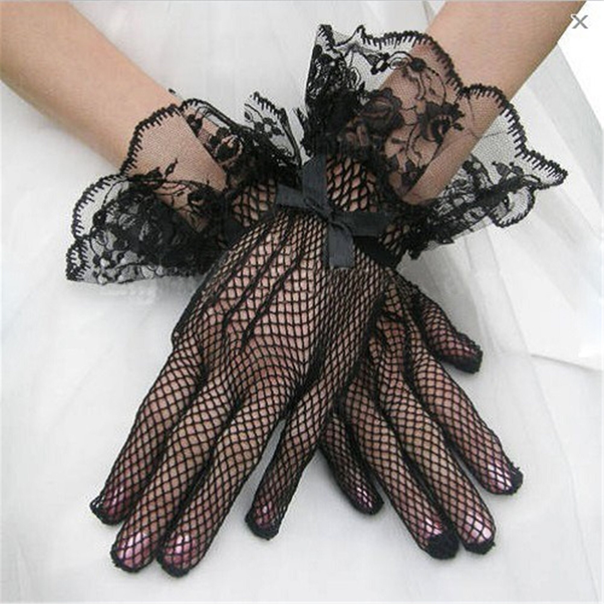 short ivory wedding gloves