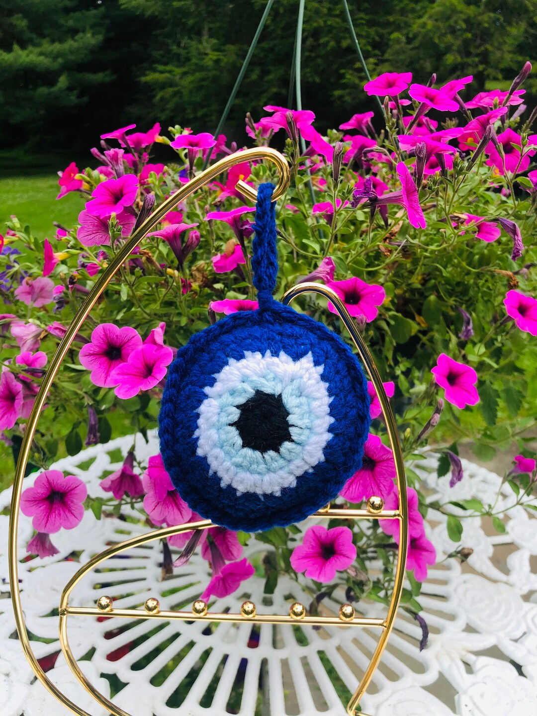 Evil Eye, Crochet Evil Eye, Crochet Evil Eye Cushion Etsy