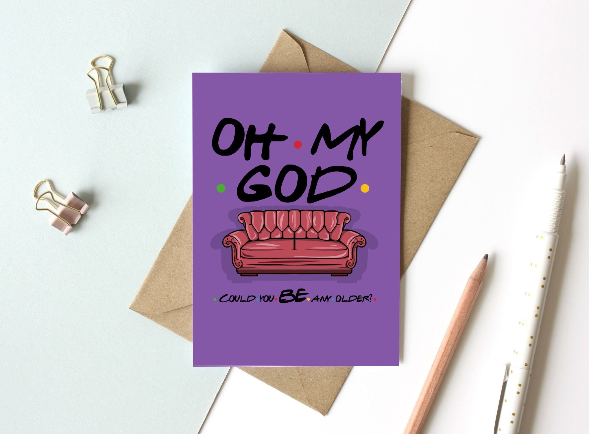 A5 Friends Tv Birthday Card Greetings cards Funny  Etsy