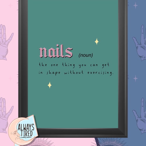 Nails Dictionary Nail Salon Wall Print Etsy UK