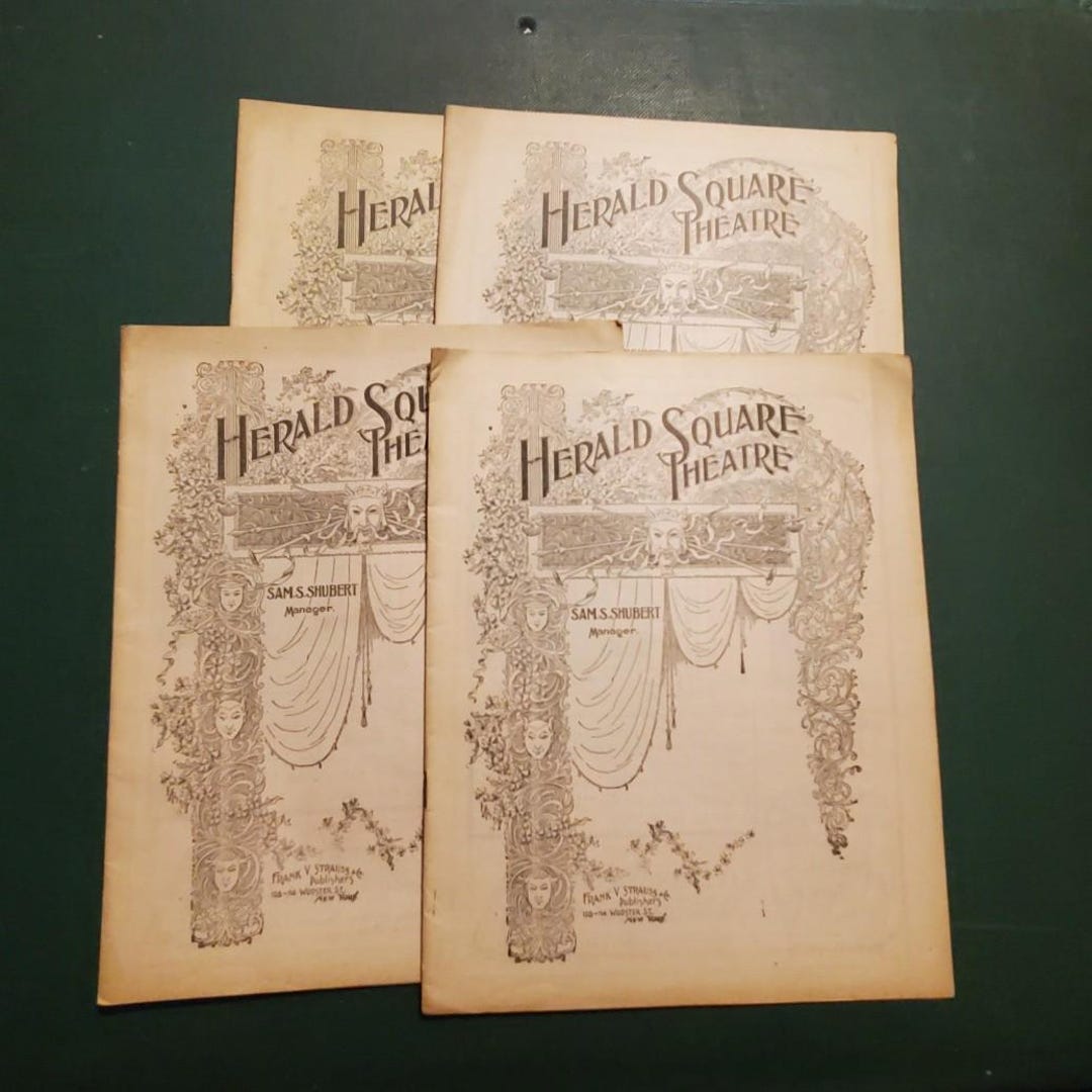 Square Famous Programs 2125----1902 Herald Square Theatre Programs Lot of Four - Etsy