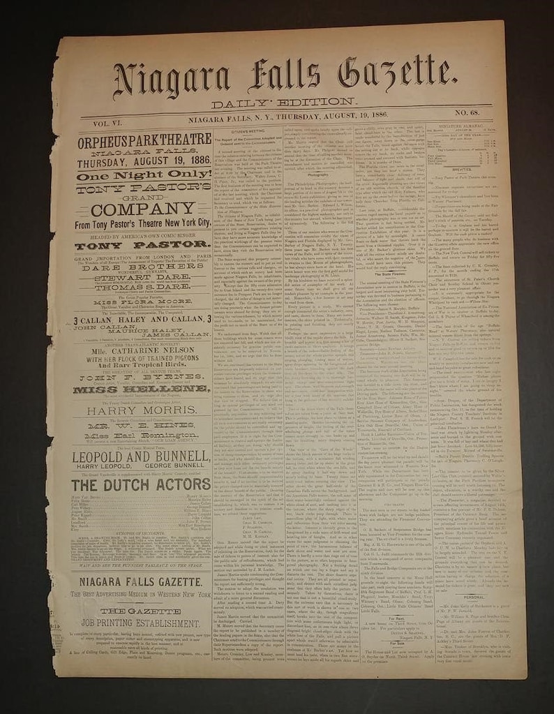 73801886 Niagara Falls Gazette burning of Graham's Etsy