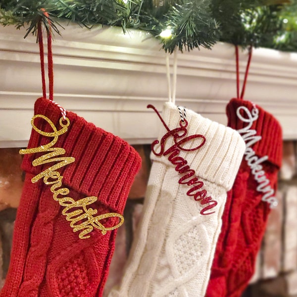Christmas Stocking Names Plates Etsy