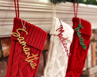 3D Stocking Name Tags Acrylic Christmas Stocking Name Tag Personalized Stocking Tag Laser Cut Stocking Name Tags Christmas Names [109-C]