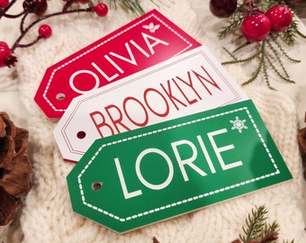 Stocking Name Tags, Stocking Tags Personalized, Ornaments Christmas, Gift Tags, Christmas Decor, Christmas Tree, Modern Name Tags [131-C2]