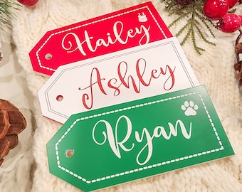 Stocking Name Tags, Stocking Tags Personalized, Ornaments Christmas, Gift Tags, Christmas Decor, Christmas Tree, Modern Name Tags [102-C2]