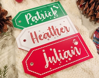 Stocking Name Tags, Stocking Tags Personalized, Ornaments Christmas, Gift Tags, Christmas Decor, Christmas Tree, Modern Name Tags [130-C2]