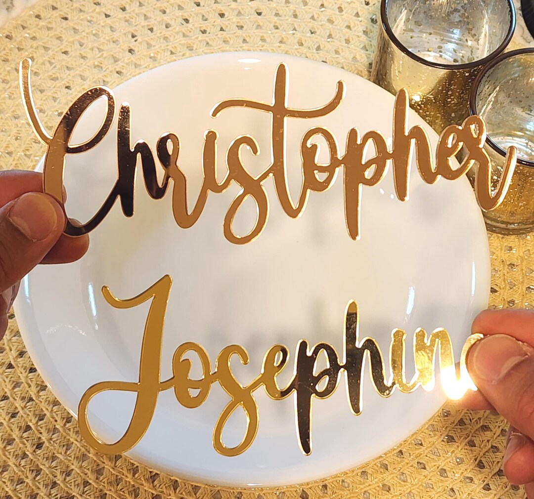 Personalized Name Tags for Events, Acrylic Wood Place Cards, Custom ...