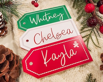 Stocking Name Tags, Stocking Tags Personalized, Ornaments Christmas, Gift Tags, Christmas Decor, Christmas Tree, Modern Name Tags [109-C2]