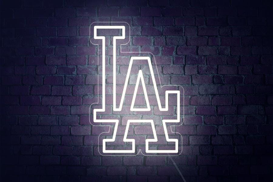LARGE Los Angeles LA Dodgers Neon Sign for Garage Man Cave Wall