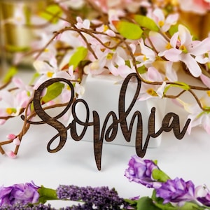 cartão de lugar com nome, cartão de lugar em acrílico, cartões de lugar para casamento, cartão de lugar com nome de casamento personalizado, configuração de nome de lugar em madeira e acrílico personalizado [502]