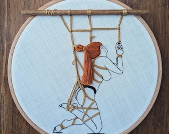 Shibari bondage, kinbaku art, bondage, erotic embroidery