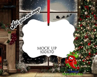3 mock-ups. Benelux, original size, wide, and round ornament mock-up sublimation Christmas template